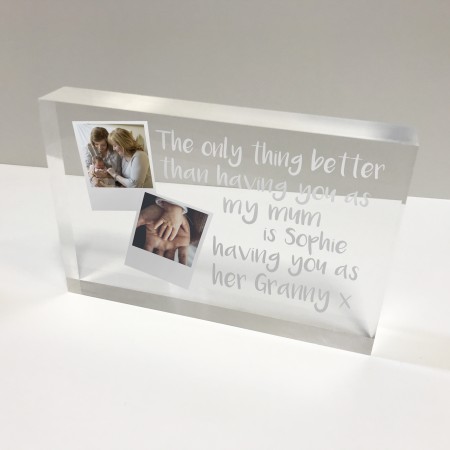 6x4 Acrylic Block Glass Token Landscape - Polaroids  75% OFF - NOW £12.99